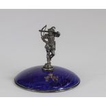 Lapiz lazuli late 19th crossbowman trophy - silver and gold