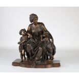 Mother and children in bronze signed Albert-Ernest Carrier de Belleuse dit Carrier-Belleuse (1824-18