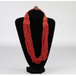 Imposing red coral necklace