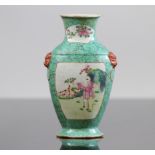 China, Porcelain wall vase, famille rose, Qianlong mark and period