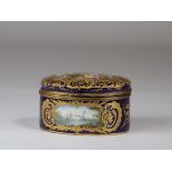 SÃ¨vres porcelain covered box painted with romantic scenes