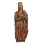 Old carved and polychrome virgin 19th or earlier