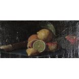 Oil on canvas still life with fruits 19th