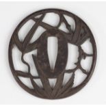 JAPAN EDO period (1603 - 1868) Iron tsuba plant decoration Provenance: Gaston-Louis Vuitton collecti