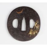 JAPAN EDO period (1603 - 1868) Iron tsuba and inlays Provenance: Gaston-Louis Vuitton Collection.