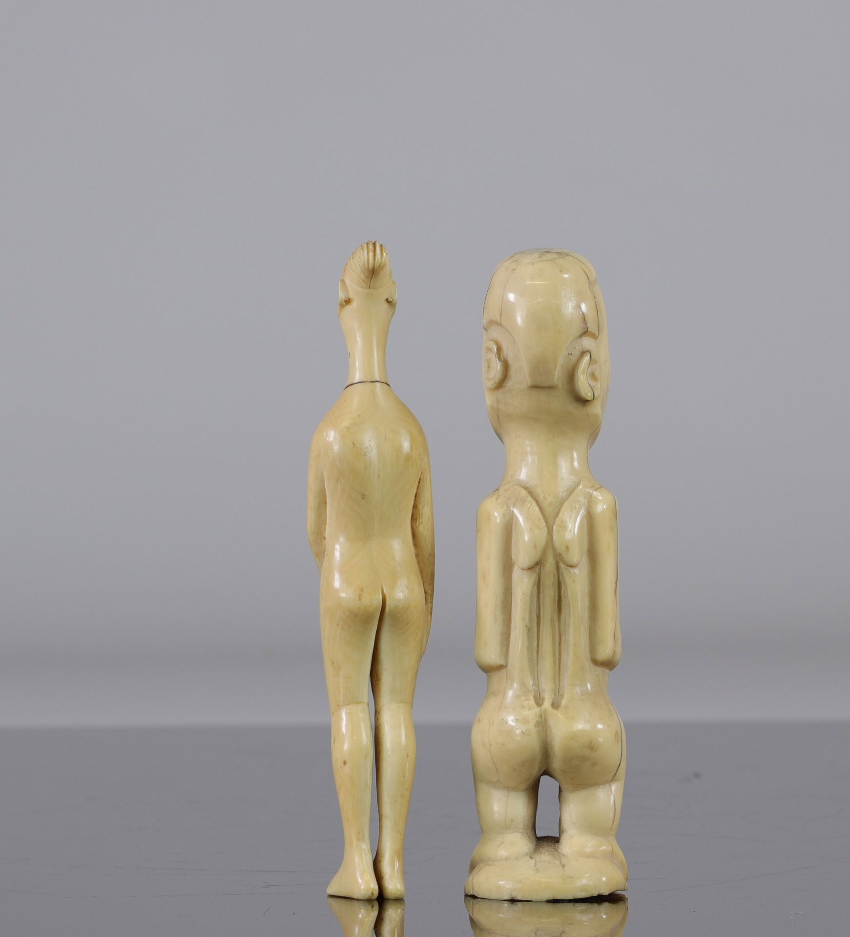 Old ivory statuettes Africa - Image 4 of 4