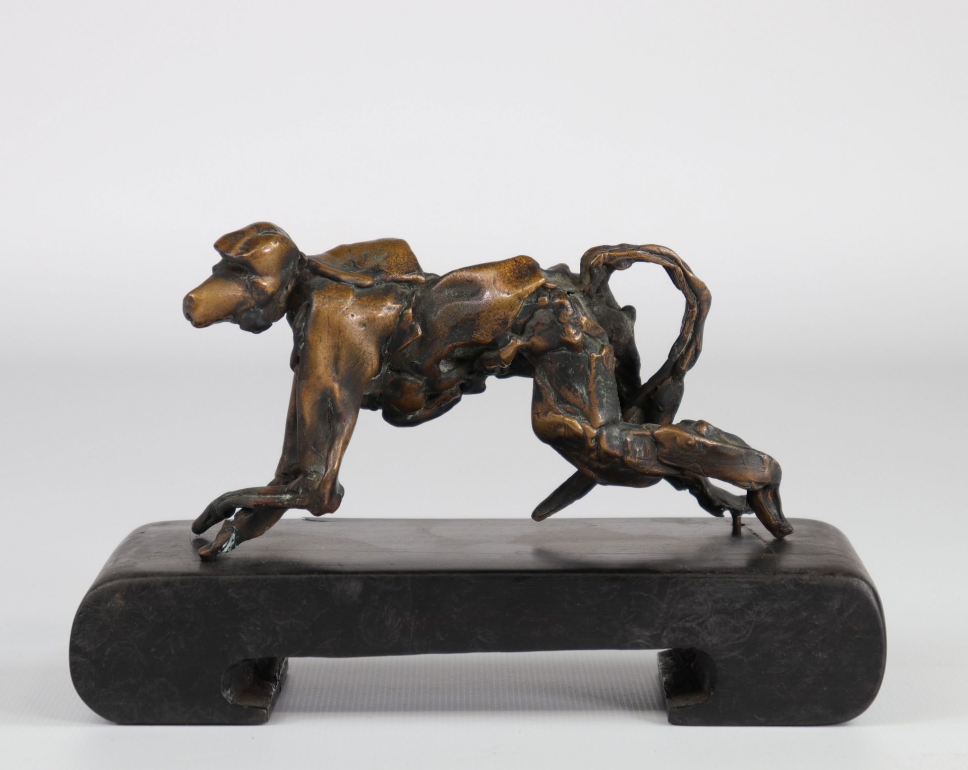 Interesting bronze subject "the walking monkey"