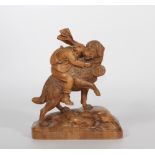 Switzerland, Saint Bernard and the child in finely carved wood, work from the black forest around 19