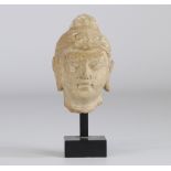 Head of Buddha Gandhara in stucco fragment - Indogrec - 1st century BC