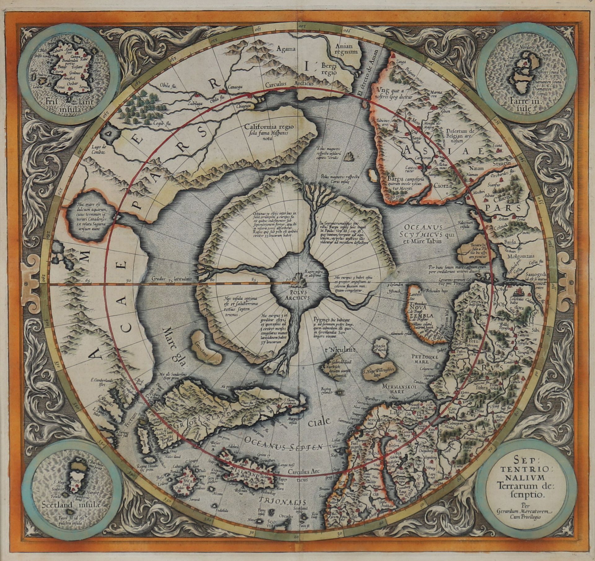 Gerhard MERCATOR (1512-1594) polar circle card