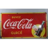 Belgium Large enamel sign Coca-Cola Emaillerie Belge 1957