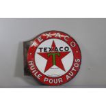 Double-sided Texaco circular sign