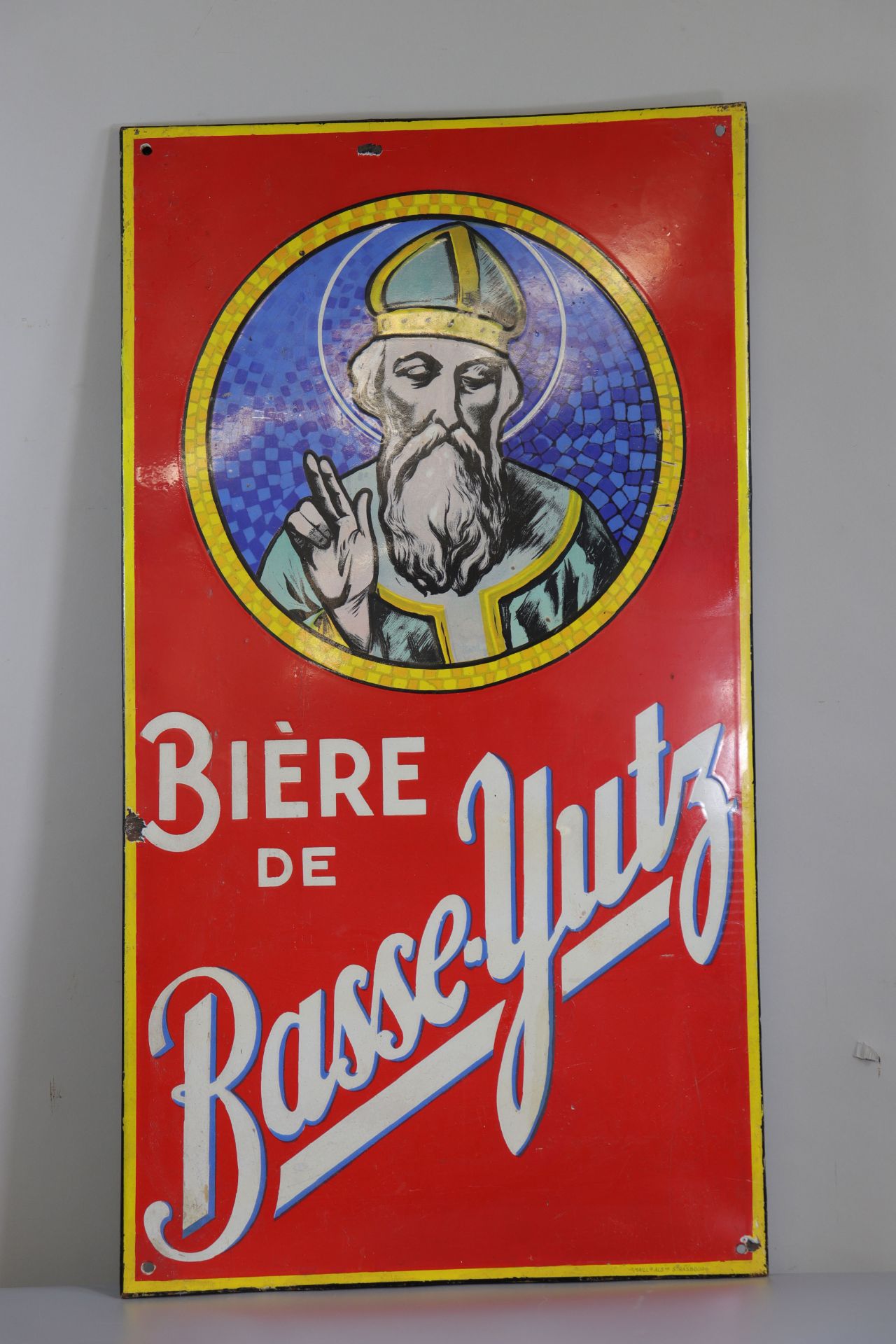 France Enamel sign Beer Basse-Yutz Emaillerie de Strasbourg