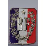 France - RF stamped plaque metal