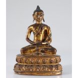 China Buddha Shakyamuni gilded bronze with 17th century gold