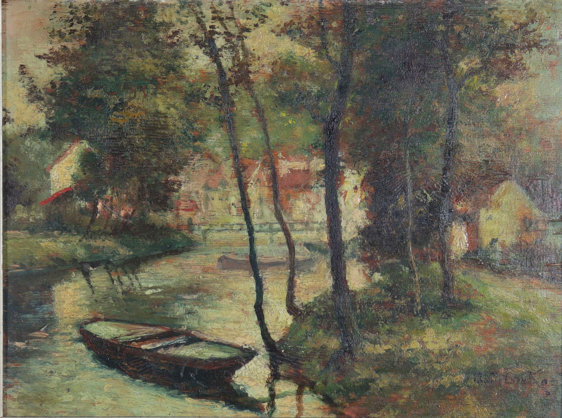 "CÃ©sar DE COCK (1823-1904) oil "the river"