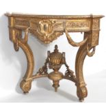 Imposing Louis XV style carved and gilded wood corner console