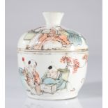 China covered bowl in Chinese porcelain with children's decoration