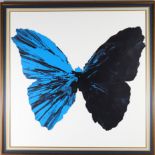 "Damien Hirst. 2009. Butterfly. Spin Painting, acrylic on â€œHirstâ€ signature paper on the back.