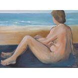 "Marie Therese Kolbach-1918-2009 Luxembourg oil on canvas "naked young woman"
