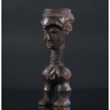 Kuba RDC rare palm wine cup carved with a character early 20th century