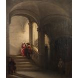 "Bernard NEYT (1825-1880) oil on canvas "interior of the castle" signed and dated."