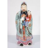 China Large Porcelain Shoulao from Famille Rose