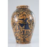 "Persian glazed earthenware vase decorated with various "accident" characters"