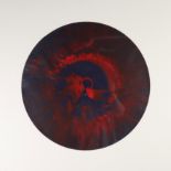 "Damien Hirst. 2009. Circle. Spin Painting, acrylic on paper. "Hirst" signature on the back. Emboss