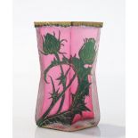 Daum Nancy vase decor with thistles