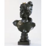Emmanuel VILLANIS (1858-1914) imposing bronze bust of a young woman sale Christie's 1990