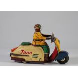 Yonezawa Honda Juno 250K 1954 very rare Juno scooter 1950 tin toy. Yonoana.