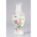 China famille rose porcelain vase with plant decoration