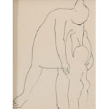 "Aleix LLULL (1933-1986) drawing "mother and child"