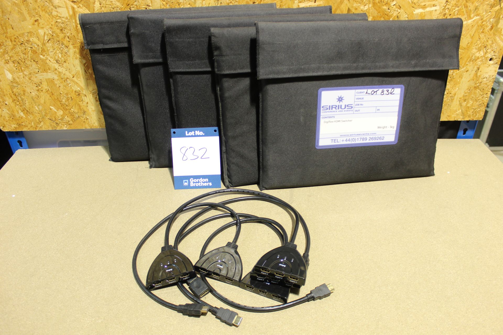 5x Digiflex HDMI 3 way switchers each in carry case (Purchased in 2013). Weight: 1kg each