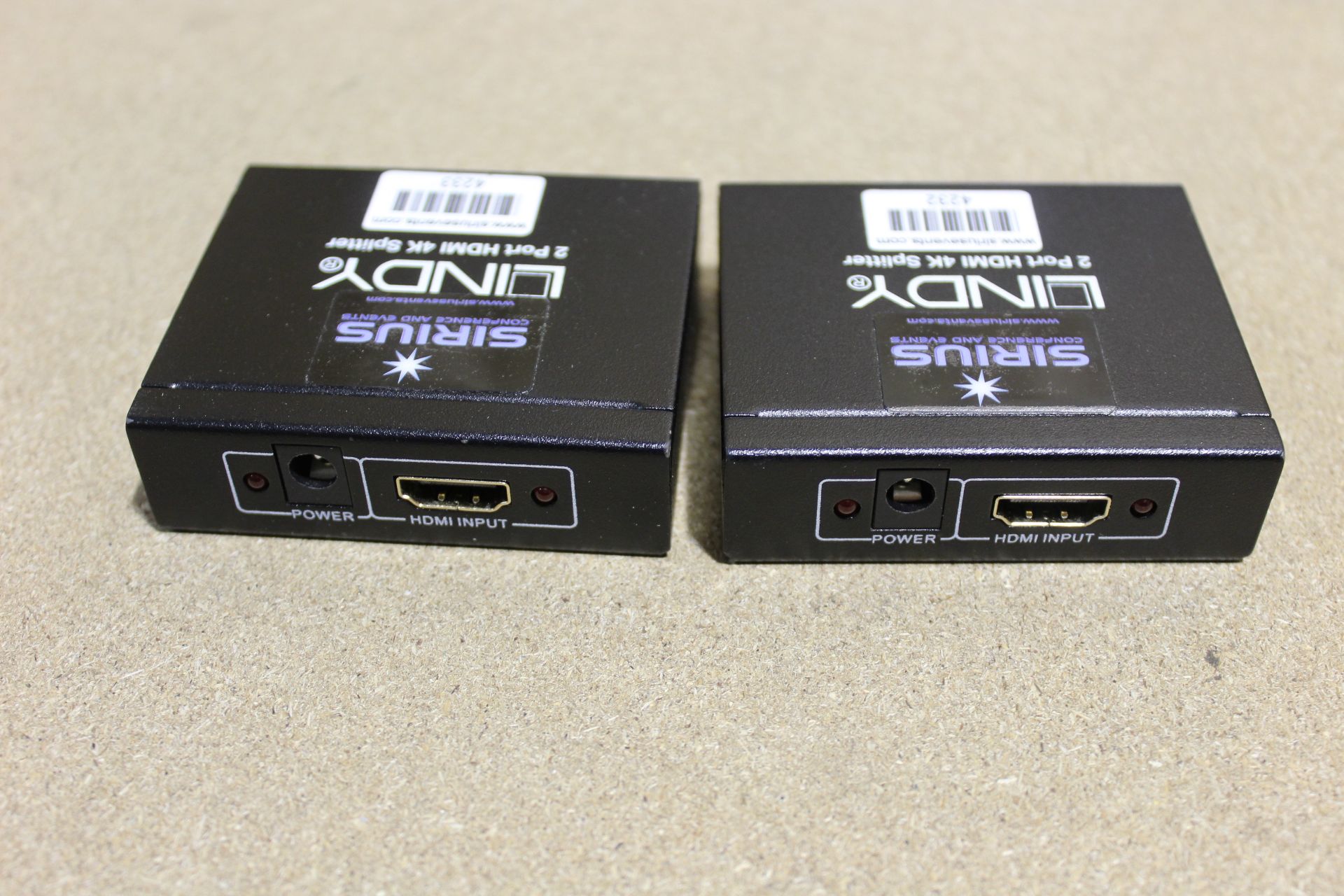 2x Lindy 38057 2 Way 4K HDMI distribution amplifiers each with 1x IEC in carry case (Purchased in - Image 3 of 3