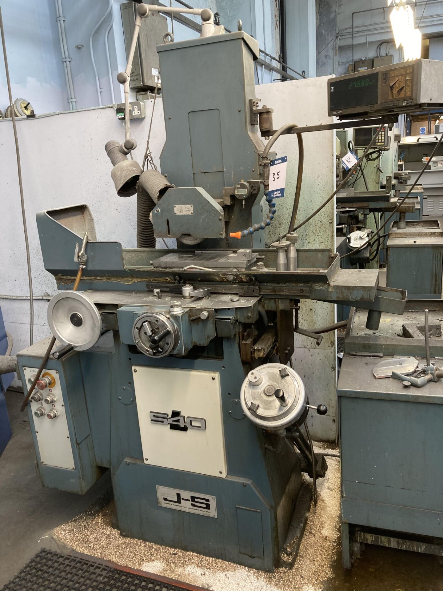 Jones & Shipman 540L horizontal surface grinding machine, Serial No. B015998, table size 26" x 6"