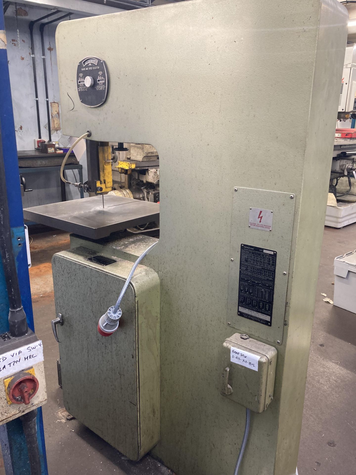 Startrite 20 RWF vertcial bandsaw, Serial No. 74520, 3 phase, 501mm throat with BS016 welding unit - Image 2 of 4
