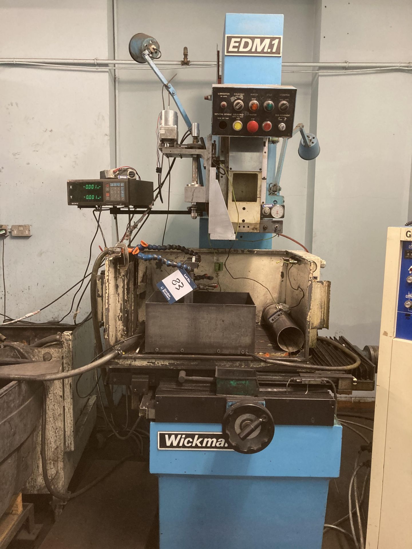 Wickman EDM 1 electrical discharge machine, Serial No. n/a , table size 600mm x 400mm with