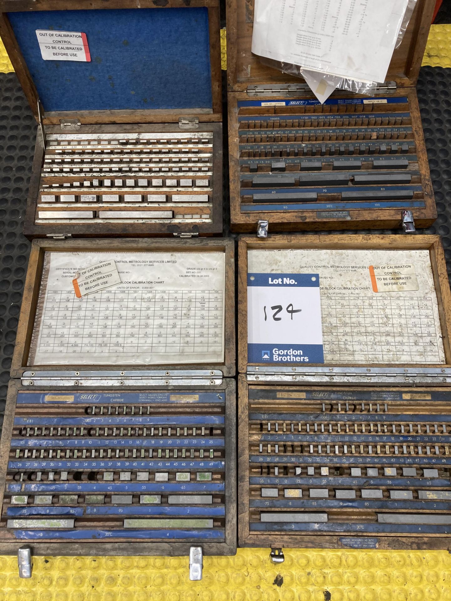 4x Sets of tungsten slip gauges (cased)