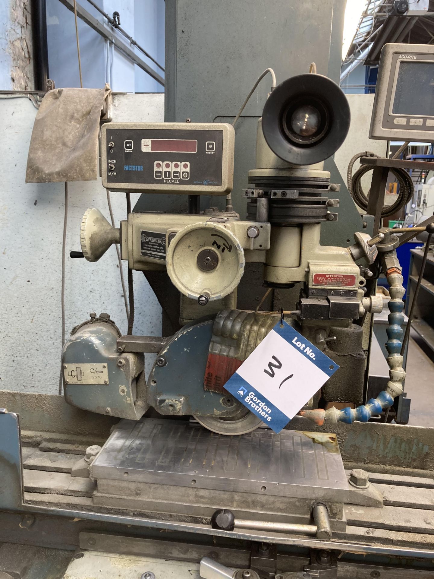 Jones & Shipman 540L horizontal surface grinding machine, Serial No. B075892, table size 26" x 6" - Image 2 of 6