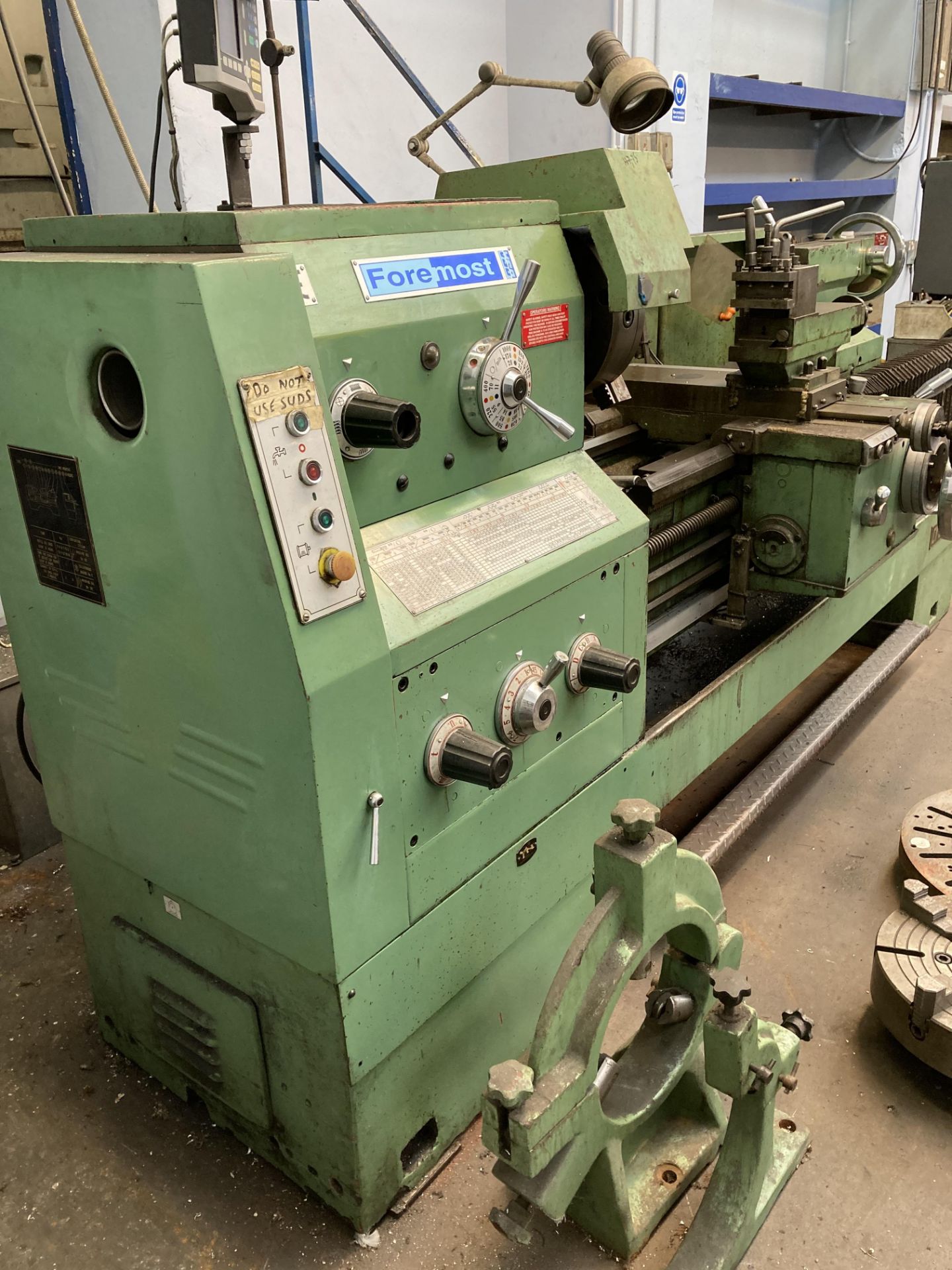 BSA Foremost Model CY6263BX x 1500 gap bed centre lathe, Serial no. 79102733, 450mm (gap in swing) x - Image 2 of 9
