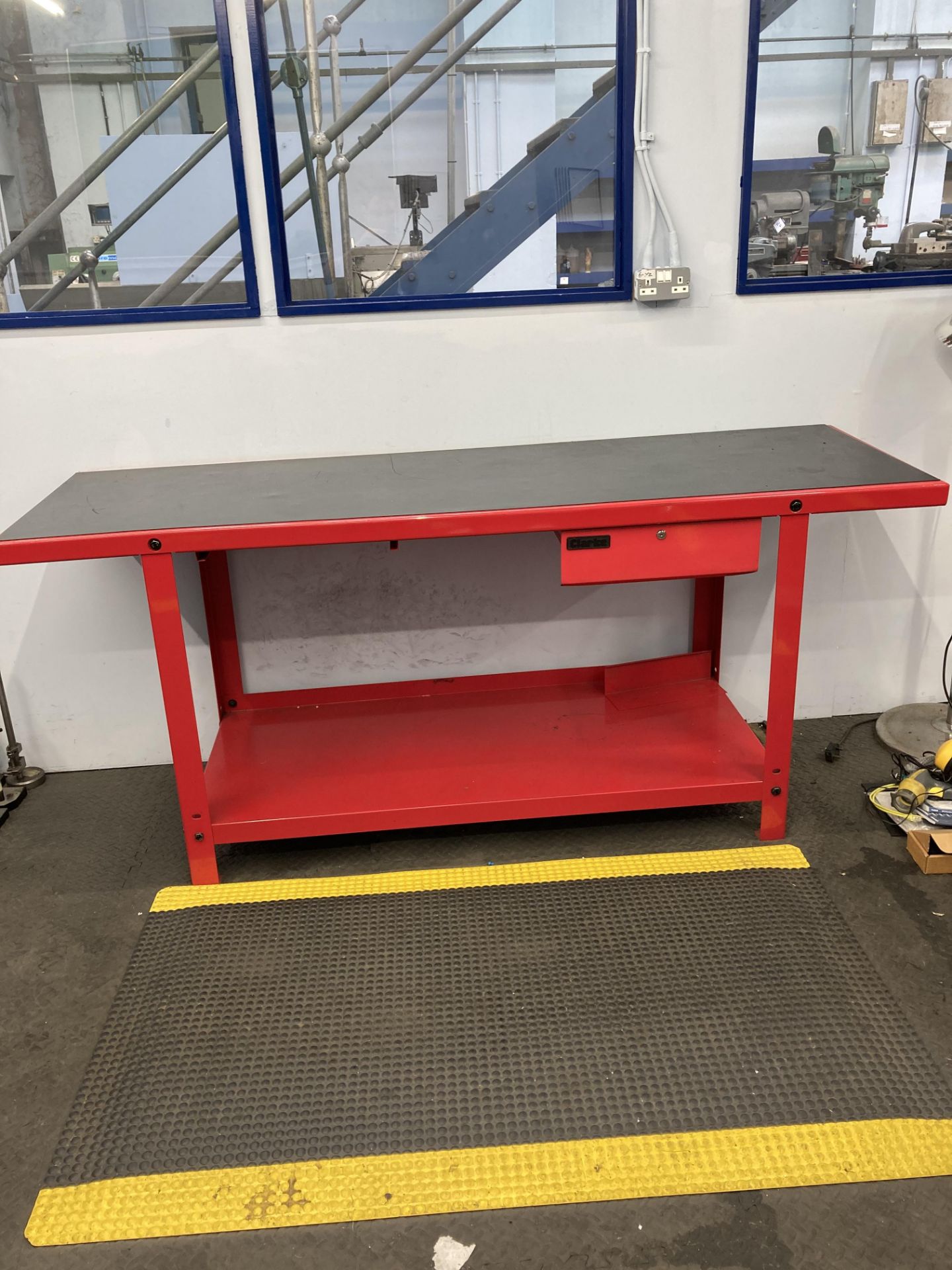 5x Clarke steel work benches with under shelf, 2000mm x 604mm