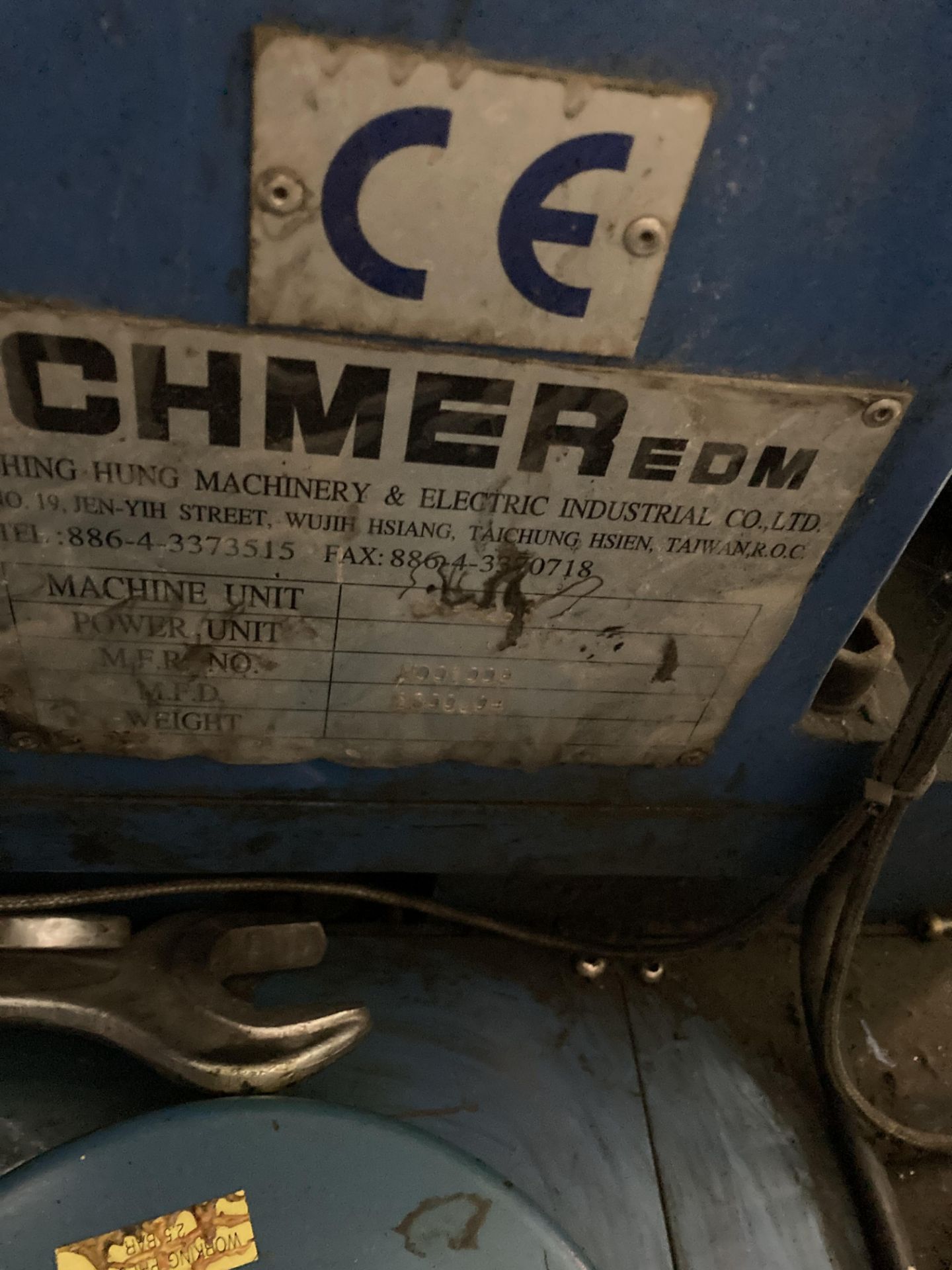 Chmer CM 323-R electrical discharge machine, Serial No. M001009 (2000), table size 500mm x 350mm - Image 5 of 5