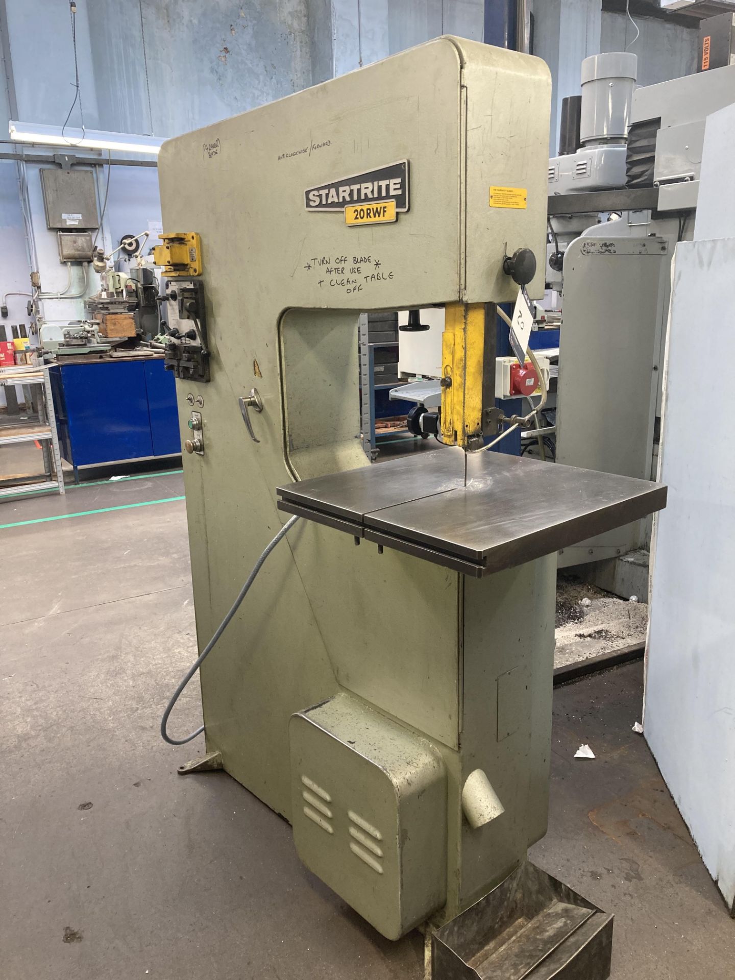 Startrite 20 RWF vertcial bandsaw, Serial No. 74520, 3 phase, 501mm throat with BS016 welding unit