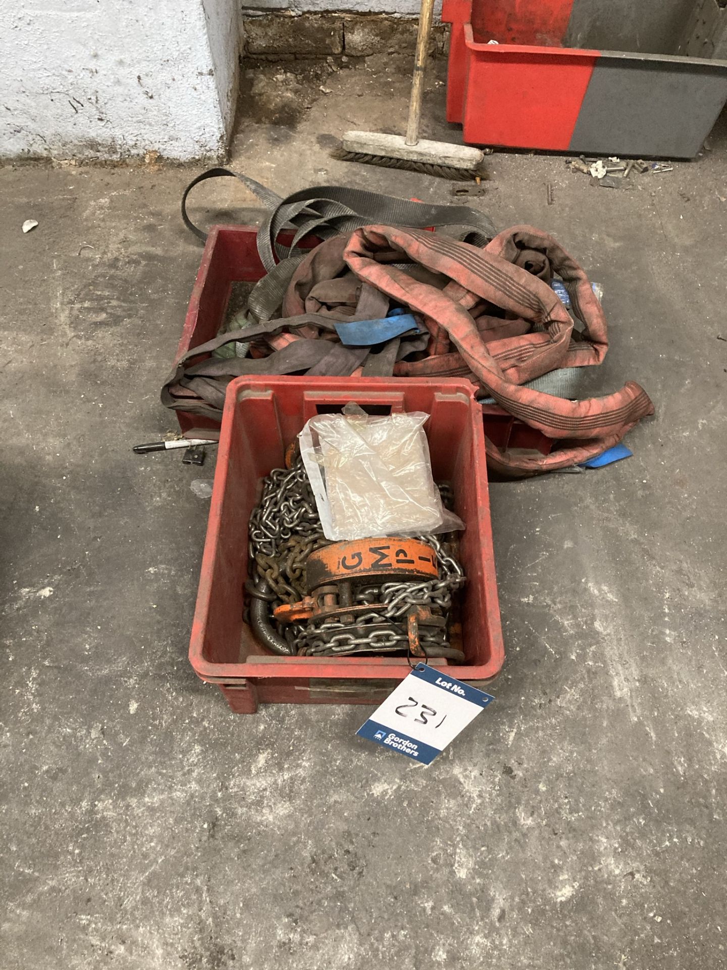 Various lifting slings, 1 tonne block and tackle and various lifting eyes - Image 2 of 2