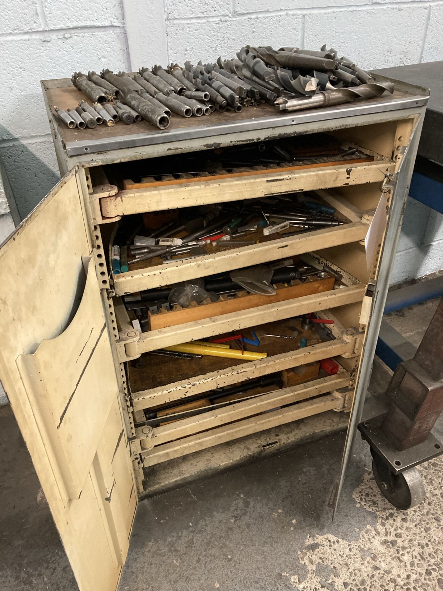 Various drills, cutters and steel engineers cabinet - Image 4 of 4