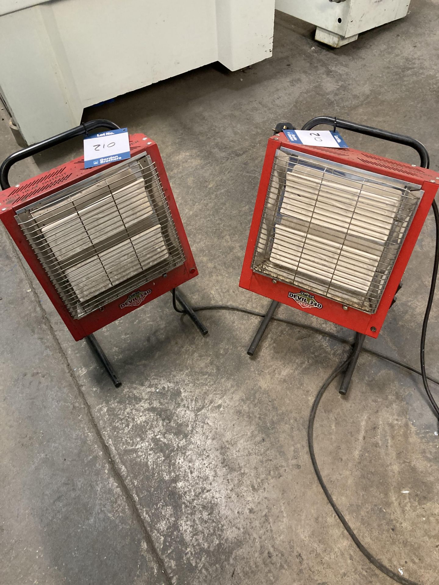 2x Clarke Devil 340 electric space heaters