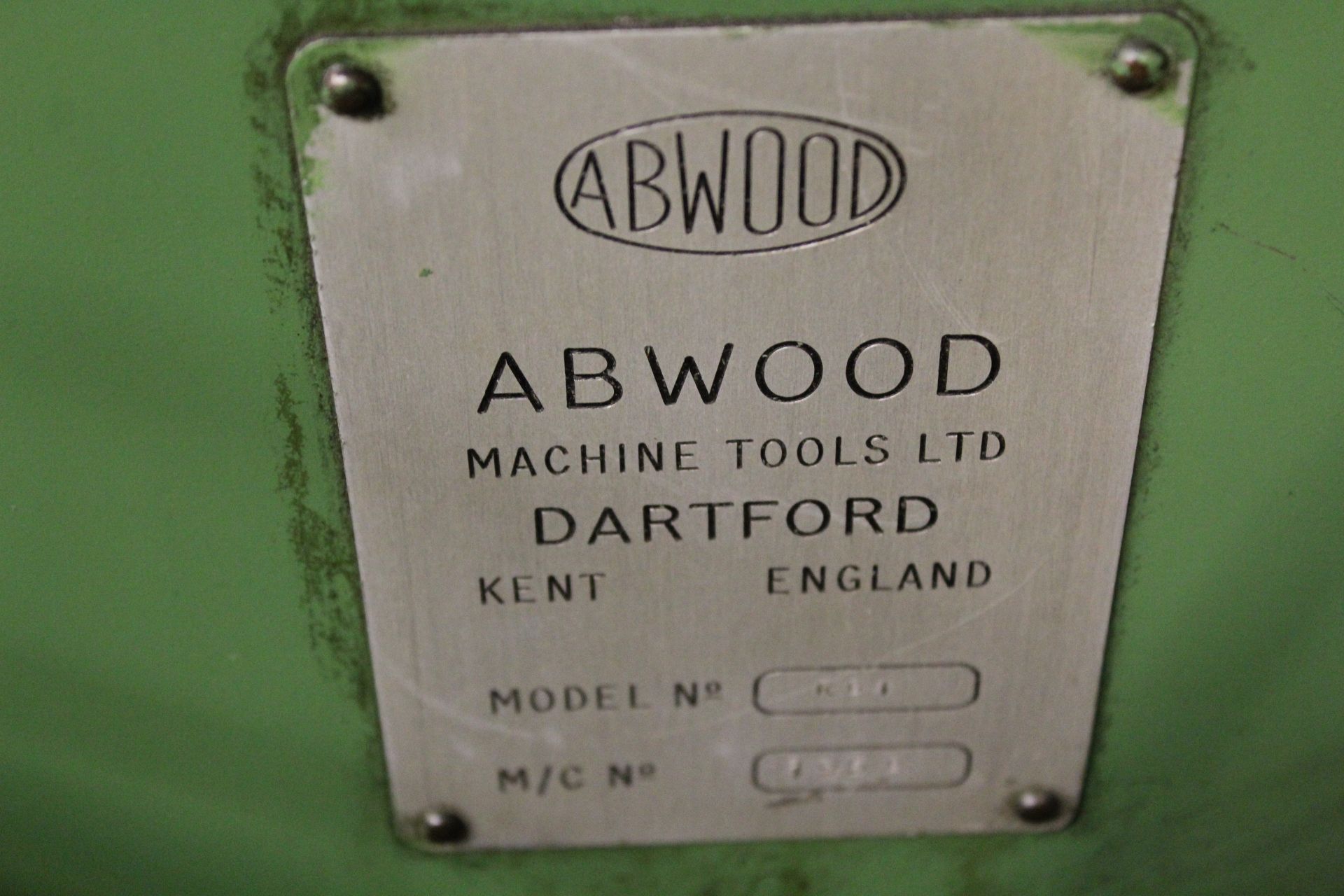 Abwood RG1 horizontal spindle rotary table surface grinder, Serial No. 195B, rotary table - Image 3 of 10