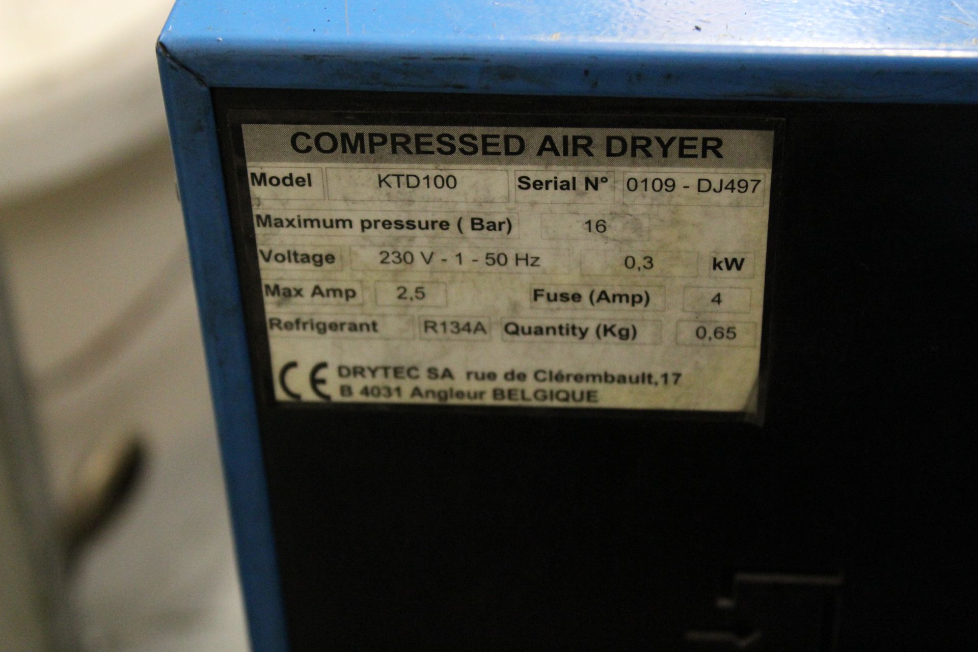 Renner RS11 11 kW / 7.5 Bar packaged rotary screw air compressor, Serial No. 3877 (2001), hours: - Image 3 of 9